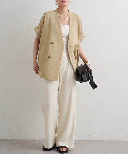 LOUNGEDRESS（ラウンジドレス）の「スラブWジャケット（ベスト・レディース・ライトベージュ・FREE）」の11枚目の写真