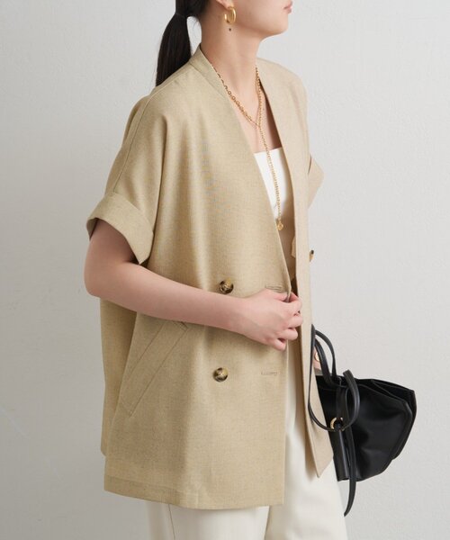 LOUNGEDRESS（ラウンジドレス）の「スラブWジャケット（ベスト・レディース・ライトベージュ・FREE）」の17枚目の写真