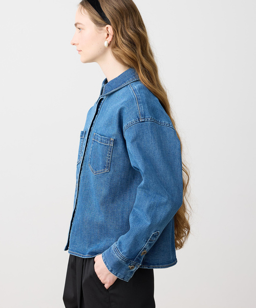 LE SOUK HOLIDAY（ルスークホリデー）の「ストレッチデニムシャツ（シャツ/ブラウス・レディース・ネイビー/ブルー・L/M）」の7枚目の写真