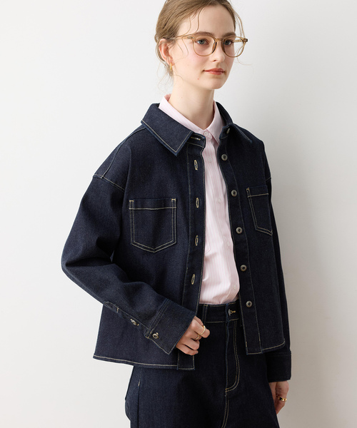 LE SOUK HOLIDAY（ルスークホリデー）の「ストレッチデニムシャツ（シャツ/ブラウス・レディース・ネイビー/ブルー・L/M）」の9枚目の写真