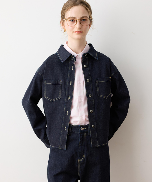 LE SOUK HOLIDAY（ルスークホリデー）の「ストレッチデニムシャツ（シャツ/ブラウス・レディース・ネイビー/ブルー・L/M）」の10枚目の写真
