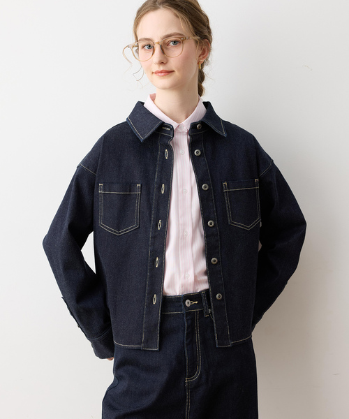 LE SOUK HOLIDAY（ルスークホリデー）の「ストレッチデニムシャツ（シャツ/ブラウス・レディース・ネイビー/ブルー・L/M）」の11枚目の写真
