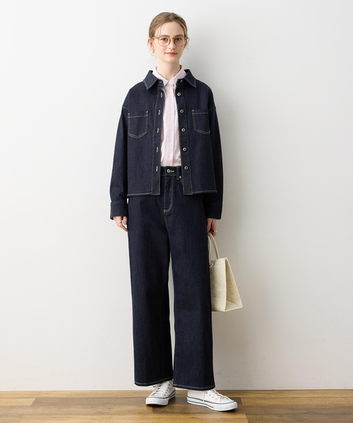 LE SOUK HOLIDAY（ルスークホリデー）の「ストレッチデニムシャツ（シャツ/ブラウス・レディース・ネイビー/ブルー・L/M）」の12枚目の写真