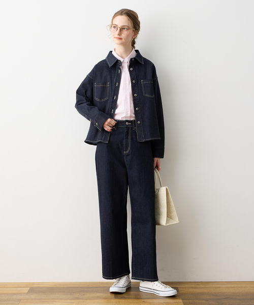 LE SOUK HOLIDAY（ルスークホリデー）の「ストレッチデニムシャツ（シャツ/ブラウス・レディース・ネイビー/ブルー・L/M）」の13枚目の写真