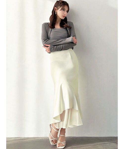 RESEXXY（リゼクシー）の「チュールドッキングアンサンブルトップス（カーディガン/ボレロ・レディース・チャコールグレー/ピンク/ホワイト/ブラック・FREE）」の19枚目の写真