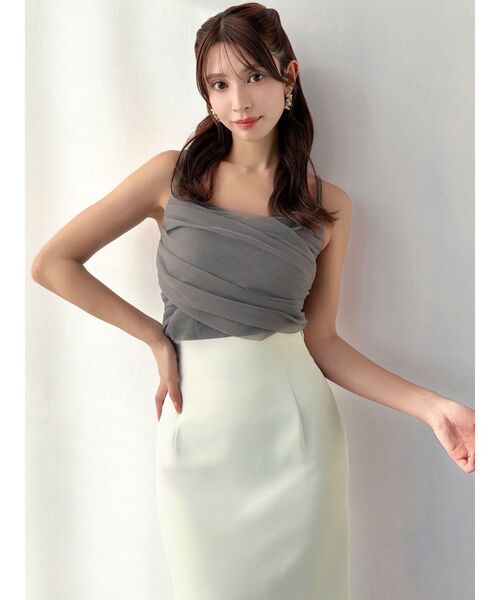 RESEXXY（リゼクシー）の「チュールドッキングアンサンブルトップス（カーディガン/ボレロ・レディース・チャコールグレー/ピンク/ホワイト/ブラック・FREE）」の21枚目の写真