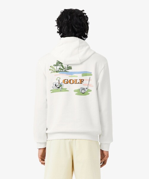 LACOSTE(ラコステ)の「フリース切り替えゴルフプリントパーカー(パーカー・メンズ・ホワイト・5/3/4)」の3枚目の写真