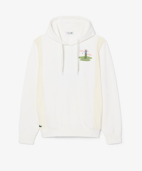 LACOSTE(ラコステ)の「フリース切り替えゴルフプリントパーカー(パーカー・メンズ・ホワイト・5/3/4)」の4枚目の写真