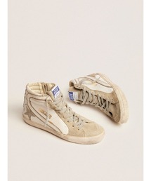 GOLDEN GOOSE | レディース Slide アイスグレースエードスター＆ホワイトフラッシュ(スニーカー)