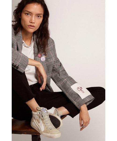 GOLDEN GOOSE（ゴールデングース）の「レディース Slide アイスグレースエードスター＆ホワイトフラッシュ（スニーカー・レディース・ホワイト・36/37/38/39/40）」の2枚目の写真