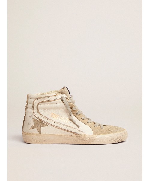 GOLDEN GOOSE（ゴールデングース）の「レディース Slide アイスグレースエードスター＆ホワイトフラッシュ（スニーカー・レディース・ホワイト・36/37/38/39/40）」の3枚目の写真