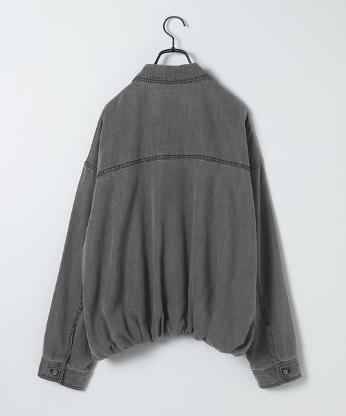 JEANASIS（ジーナシス）の「【WEB限定】デニムZIPバルーンブルゾン/653184（ブルゾン・レディース・ブラック系その他/ブルー系その他・FREE）」の3枚目の写真