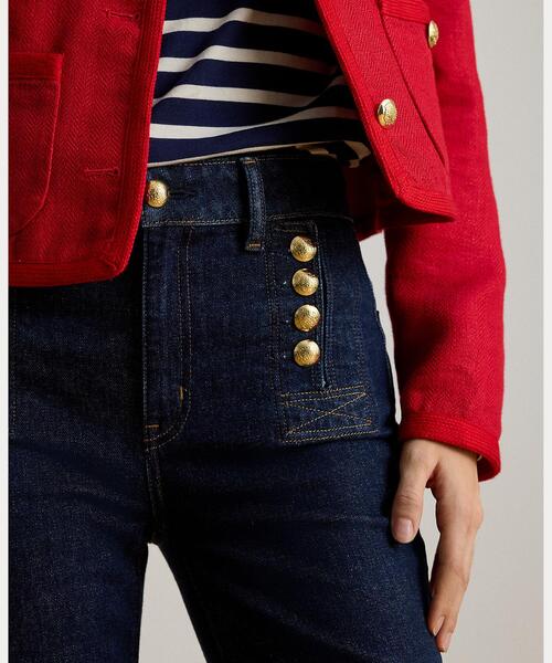 LAUREN RALPH LAUREN(ローレン ラルフ ローレン)の「ハイライズ フレア セーラー ジーンズ(デニムパンツ・レディース・ブルー・0/00/2/4/6)」の6枚目の写真