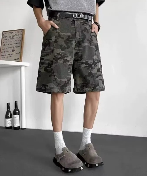 セール】カモフラ柄ハーフパンツ（カーゴパンツ）｜link lot（リンク