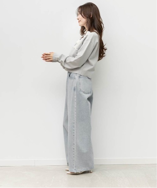 RANDA（ランダ）の「ホットフィックスストーンカーブデニムパンツ（その他パンツ・レディース・ブルー/グレー・1/0）」の4枚目の写真