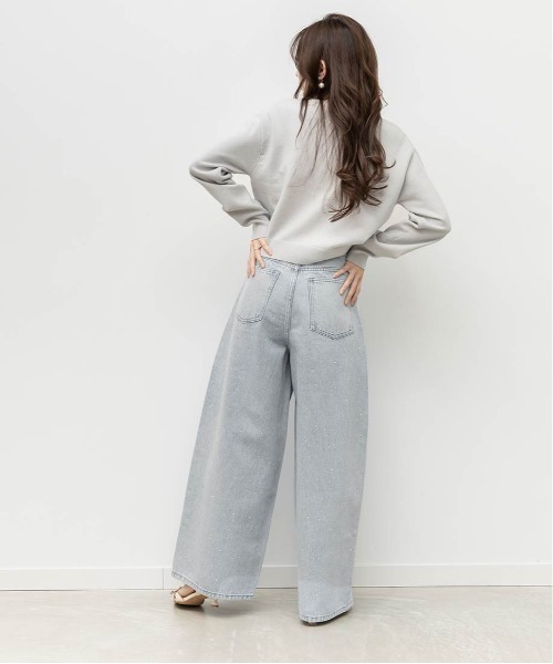 RANDA（ランダ）の「ホットフィックスストーンカーブデニムパンツ（その他パンツ・レディース・ブルー/グレー・1/0）」の5枚目の写真