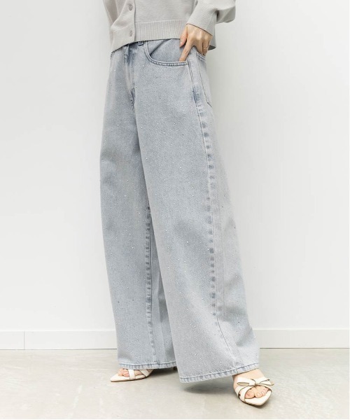 RANDA（ランダ）の「ホットフィックスストーンカーブデニムパンツ（その他パンツ・レディース・ブルー/グレー・1/0）」の6枚目の写真