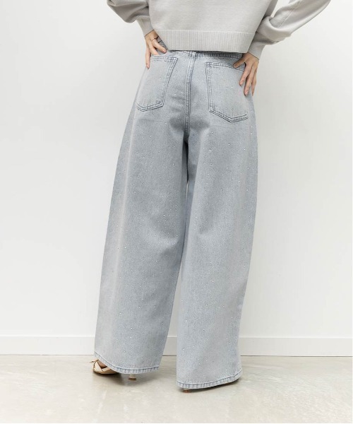 RANDA（ランダ）の「ホットフィックスストーンカーブデニムパンツ（その他パンツ・レディース・ブルー/グレー・1/0）」の7枚目の写真