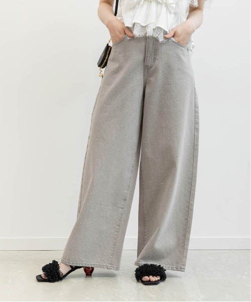 RANDA（ランダ）の「ホットフィックスストーンカーブデニムパンツ（その他パンツ・レディース・ブルー/グレー・1/0）」の12枚目の写真