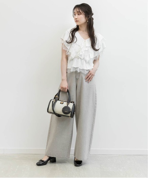 RANDA（ランダ）の「ホットフィックスストーンカーブデニムパンツ（その他パンツ・レディース・ブルー/グレー・1/0）」の16枚目の写真