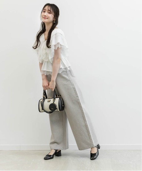 RANDA（ランダ）の「ホットフィックスストーンカーブデニムパンツ（その他パンツ・レディース・ブルー/グレー・1/0）」の17枚目の写真