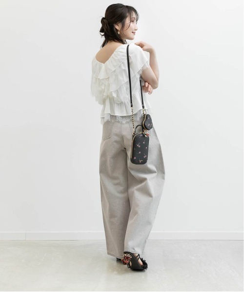 RANDA（ランダ）の「ホットフィックスストーンカーブデニムパンツ（その他パンツ・レディース・ブルー/グレー・1/0）」の18枚目の写真