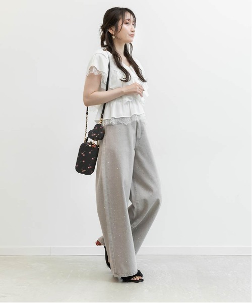 RANDA（ランダ）の「ホットフィックスストーンカーブデニムパンツ（その他パンツ・レディース・ブルー/グレー・1/0）」の19枚目の写真