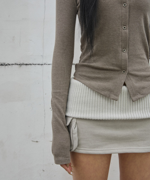 41PRAY(サイルプレイ)の「Long-Sleeve Button Cardigan / Mocha(カーディガン/ボレロ・レディース・モカ・OS)」の5枚目の写真
