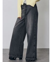 MURUA | 【セットアップ対応】サイドZIPスリットワイドデニム(デニムパンツ)