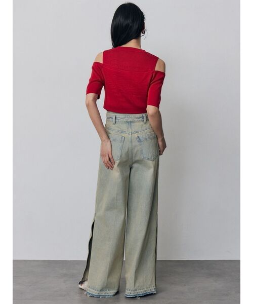 MURUA（ムルーア）の「【セットアップ対応】サイドZIPスリットワイドデニム（デニムパンツ・レディース・ブラック/ブルー・2/1）」の16枚目の写真