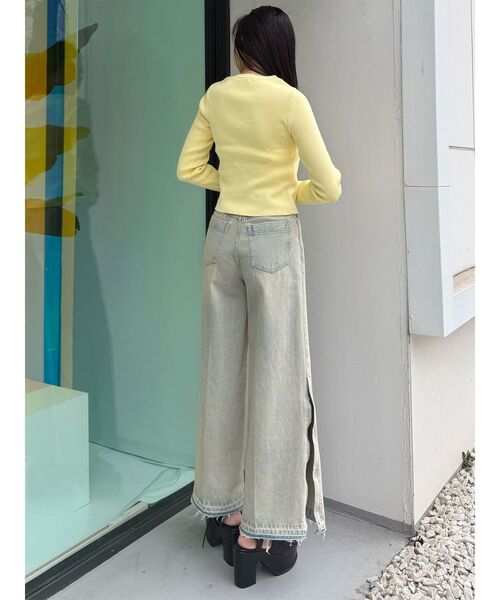 MURUA（ムルーア）の「【セットアップ対応】サイドZIPスリットワイドデニム（デニムパンツ・レディース・ブラック/ブルー・2/1）」の21枚目の写真