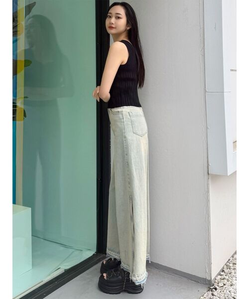 MURUA(ムルーア)の「【セットアップ対応】サイドZIPスリットワイドデニム 夏服(デニムパンツ・レディース・ブラック/ブルー・2/1)」の17枚目の写真