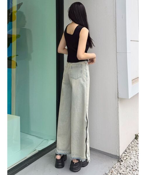 MURUA(ムルーア)の「【セットアップ対応】サイドZIPスリットワイドデニム 夏服(デニムパンツ・レディース・ブラック/ブルー・2/1)」の18枚目の写真
