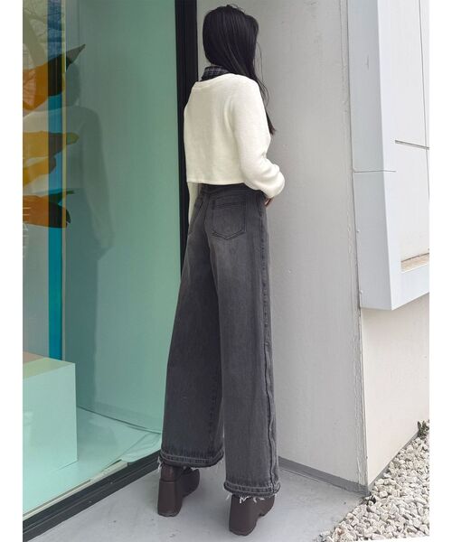 MURUA(ムルーア)の「【セットアップ対応】サイドZIPスリットワイドデニム 夏服(デニムパンツ・レディース・ブラック/ブルー・2/1)」の22枚目の写真