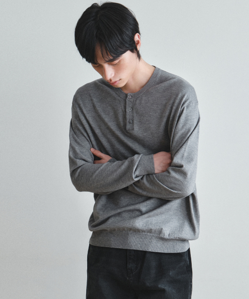Wozshabble minimal heavy neck knit light GREY (WC26KN21)