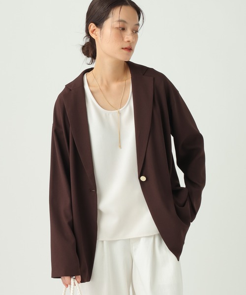 Elura（エルーラ）の「サラサラリラクシージャケット/656801（テーラードジャケット・レディース・ブラック/ダークブラウン/オフホワイト/モカ・MEDIUM/SMALL）」の3枚目の写真