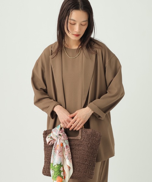 Elura（エルーラ）の「サラサラリラクシージャケット/656801（テーラードジャケット・レディース・ブラック/ダークブラウン/オフホワイト/モカ・MEDIUM/SMALL）」の4枚目の写真