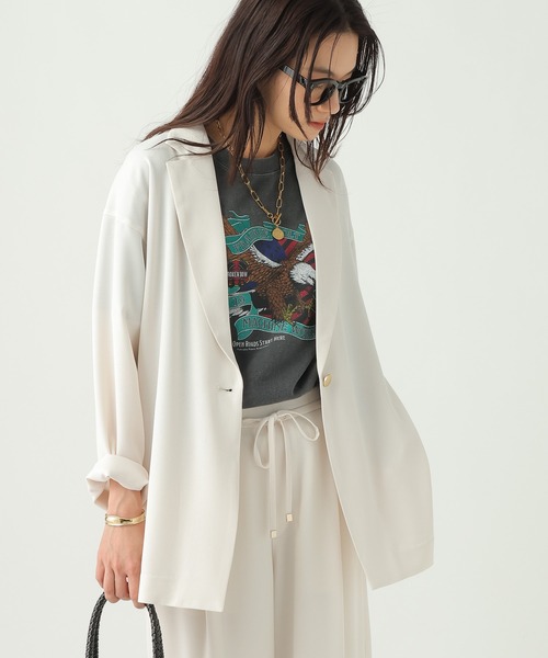 Elura（エルーラ）の「サラサラリラクシージャケット/656801（テーラードジャケット・レディース・ブラック/ダークブラウン/オフホワイト/モカ・MEDIUM/SMALL）」の13枚目の写真