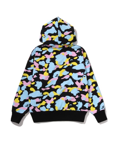 A BATHING APE(アベイシングエイプ)の「NEW MULTI CAMO LOGO OVERSIZED PULLOVER HOODIE(パーカー・レディース・ブラック/ホワイト・SMALL/MEDIUM)」の4枚目の写真
