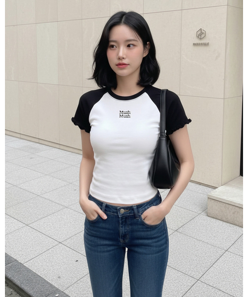 muahmuah（ムーアムーア）の「フリルコットンモーダル半袖Tシャツ [2色]（Tシャツ/カットソー・レディース・ブラウン/ブラック・FREE）」の20枚目の写真