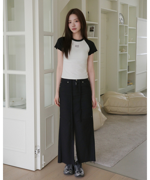 muahmuah（ムーアムーア）の「フリルコットンモーダル半袖Tシャツ [2色]（Tシャツ/カットソー・レディース・ブラウン/ブラック・FREE）」の17枚目の写真