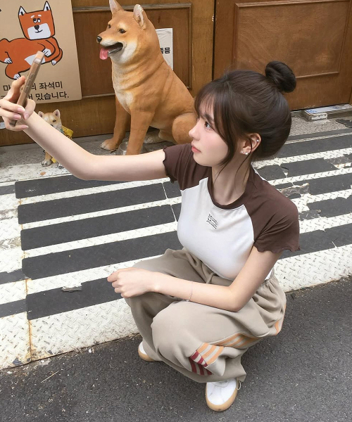 muahmuah（ムーアムーア）の「フリルコットンモーダル半袖Tシャツ [2色]（Tシャツ/カットソー・レディース・ブラウン/ブラック・FREE）」の13枚目の写真