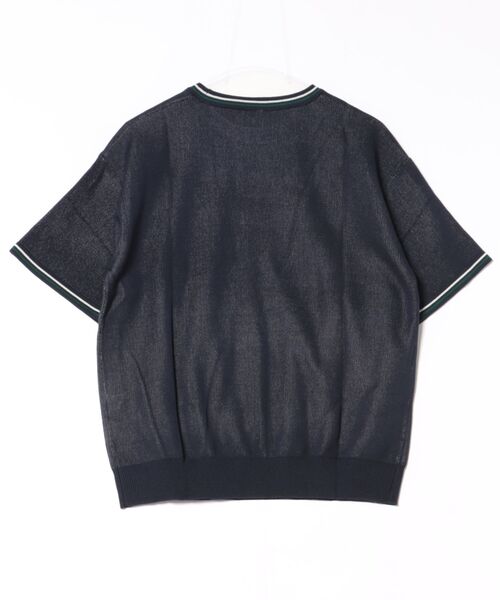 Right-on(ライトオン)の「Refurbish(リファービッシュ)グラフィックロゴジャガードニットTシャツ(ニット/セーター・メンズ・ネイビー/イエロー/キナリ/ブラック/ブラウン/グリーン・M/L/XL/S)」の17枚目の写真