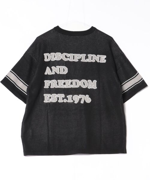 Right-on(ライトオン)の「Refurbish(リファービッシュ)グラフィックロゴジャガードニットTシャツ(ニット/セーター・メンズ・ネイビー/イエロー/キナリ/ブラック/ブラウン/グリーン・M/L/XL/S)」の18枚目の写真