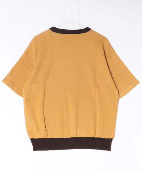 Right-on(ライトオン)の「Refurbish(リファービッシュ)グラフィックロゴジャガードニットTシャツ(ニット/セーター・メンズ・ネイビー/イエロー/キナリ/ブラック/ブラウン/グリーン・M/L/XL/S)」の20枚目の写真