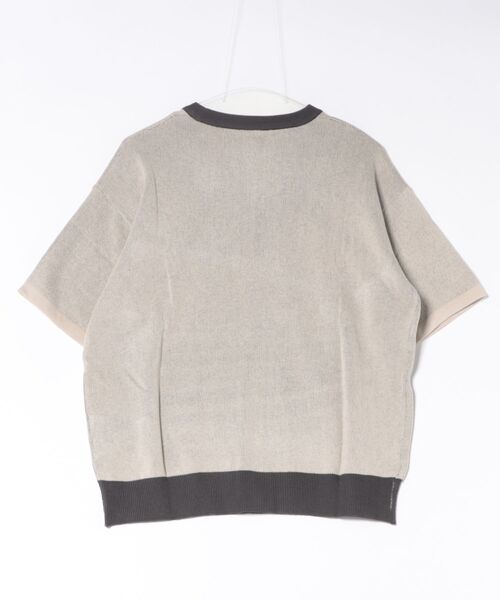 Right-on(ライトオン)の「Refurbish(リファービッシュ)グラフィックロゴジャガードニットTシャツ(ニット/セーター・メンズ・ネイビー/イエロー/キナリ/ブラック/ブラウン/グリーン・M/L/XL/S)」の21枚目の写真