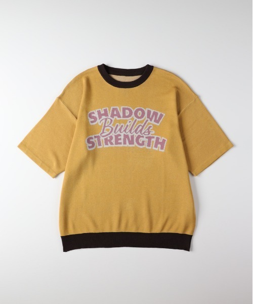 Right-on（ライトオン）の「【Refurbish】グラフィックロゴ ジャガードニットTシャツ (サマーニット / アメカジ / ドロップショルダー)（ニット/セーター・メンズ・ネイビー/イエロー/キナリ/ブラック/ブラウン・M/L/XL/S）」の22枚目の写真