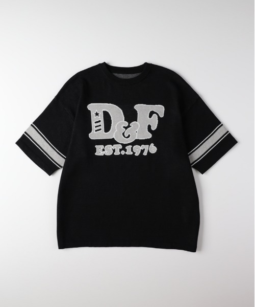 Right-on（ライトオン）の「【Refurbish】グラフィックロゴ ジャガードニットTシャツ (サマーニット / アメカジ / ドロップショルダー)（ニット/セーター・メンズ・ネイビー/イエロー/キナリ/ブラック/ブラウン・M/L/XL/S）」の14枚目の写真