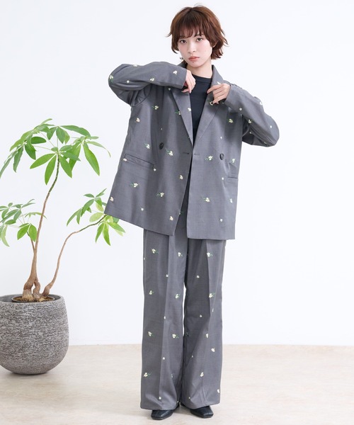 DAESE TOKYO(デセトウキョウ)の「『DAESE TOKYO/デセトウキョウ』花刺繍パンツ(その他パンツ・レディース・グレー/ネイビー・FREE)」の5枚目の写真