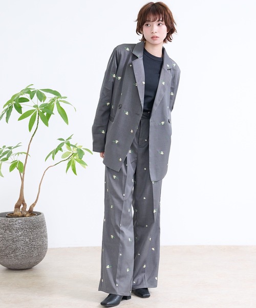 DAESE TOKYO(デセトウキョウ)の「『DAESE TOKYO/デセトウキョウ』花刺繍パンツ(その他パンツ・レディース・グレー/ネイビー・FREE)」の6枚目の写真